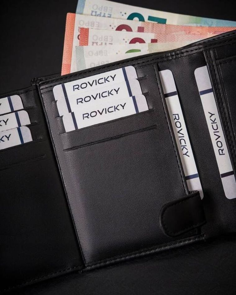 Portfel, czarny, skóra ekologiczna, 4U Cavaldi