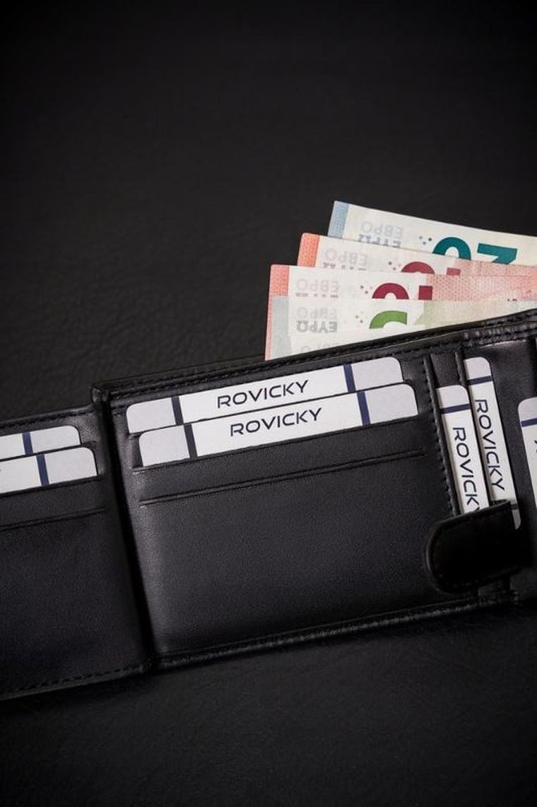 Portfel, czarny, skóra ekologiczna, 4U Cavaldi