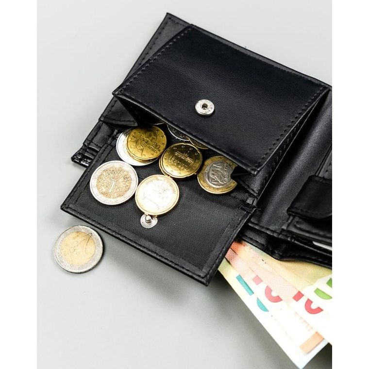 Portfel, czarny, skóra ekologiczna, 4U Cavaldi