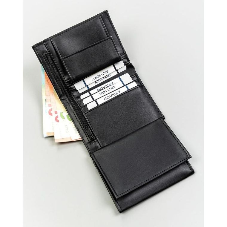 Portfel, czarny, skóra ekologiczna, 4U Cavaldi