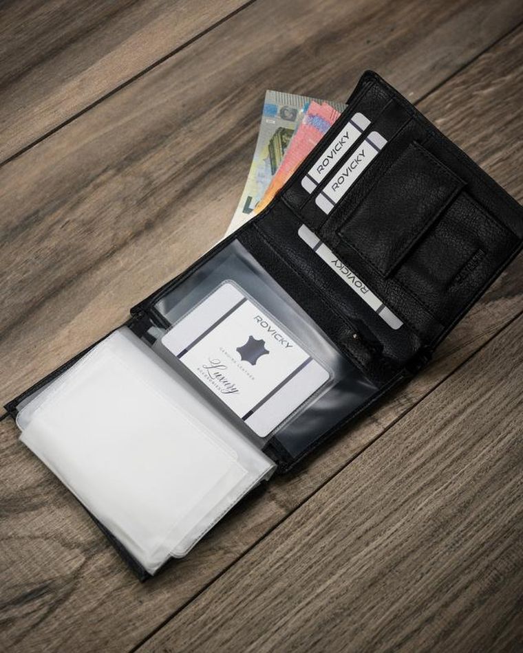 Portfel, czarny, skóra ekologiczna, Cavaldi