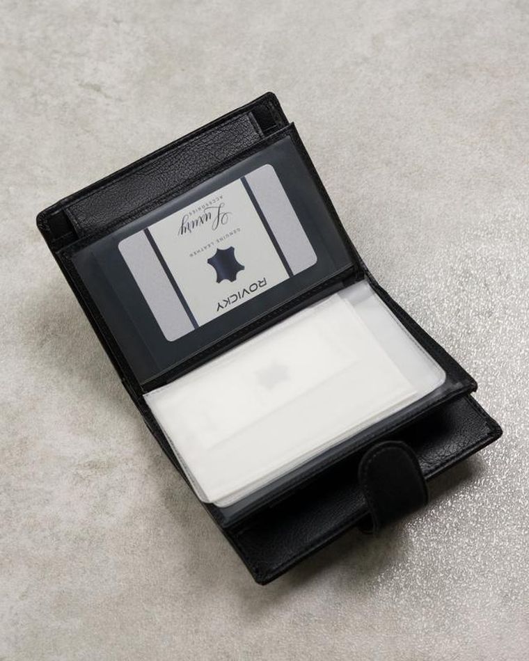 Portfel, czarny, skóra ekologiczna, Cavaldi