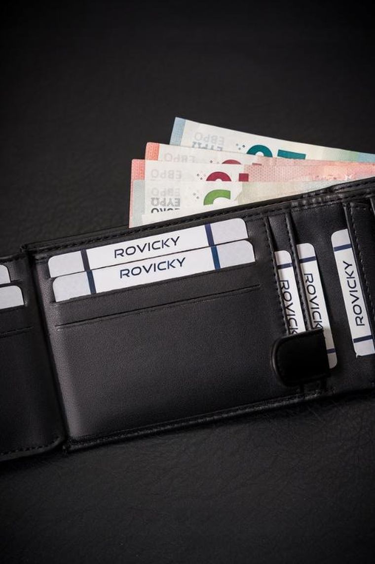 Portfel, czarny, skóra ekologiczna, Cavaldi