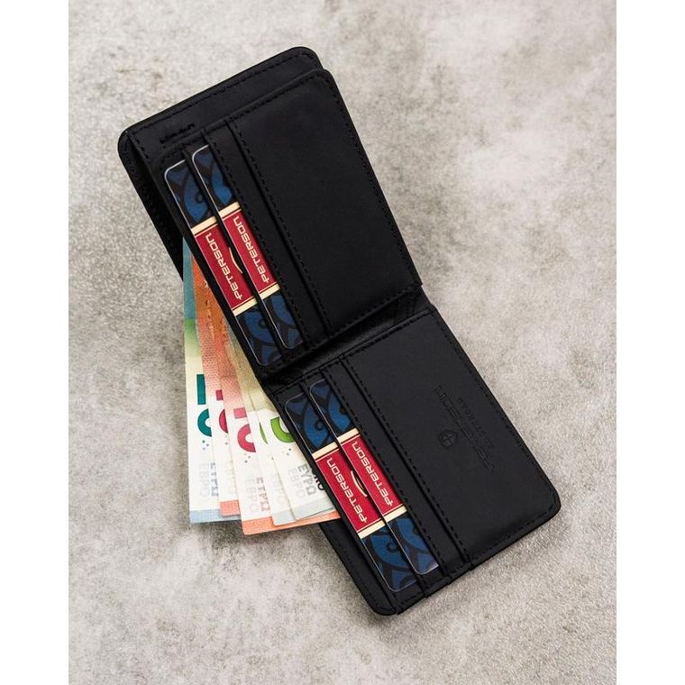 Portfel, czarny, skóra ekologiczna, Peterson