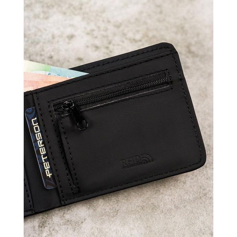 Portfel, czarny, skóra ekologiczna, Peterson