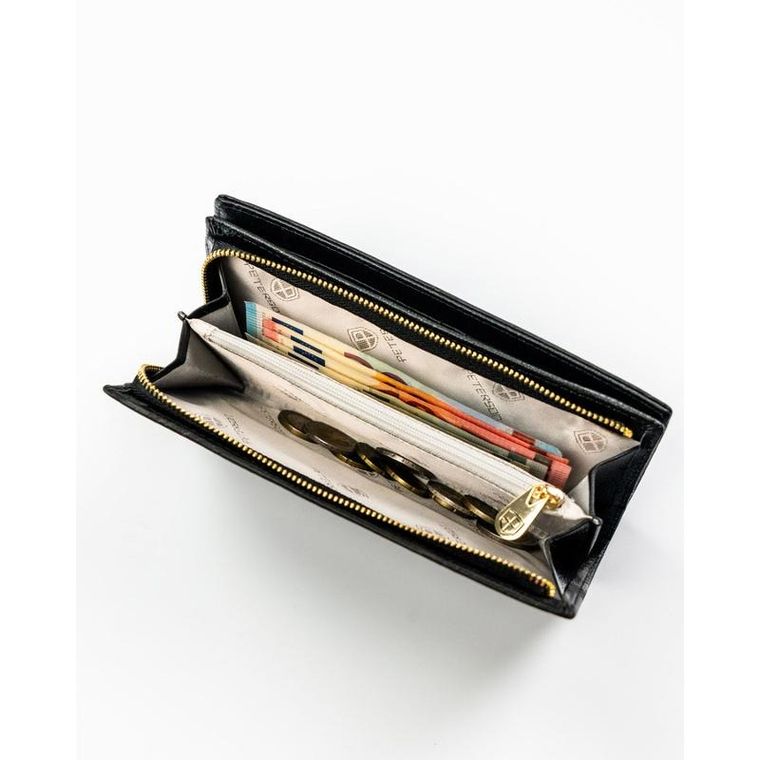 Portfel, czarny, skóra ekologiczna, Peterson