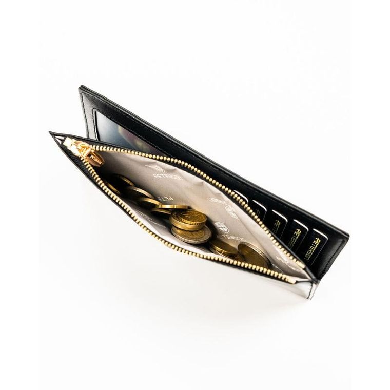 Portfel, czarny, skóra ekologiczna, Peterson