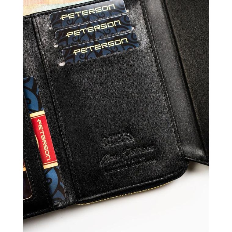 Portfel, czarny, skóra ekologiczna, Peterson
