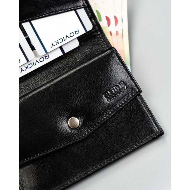 Portfel, czarny, skórzany, 4U Cavaldi