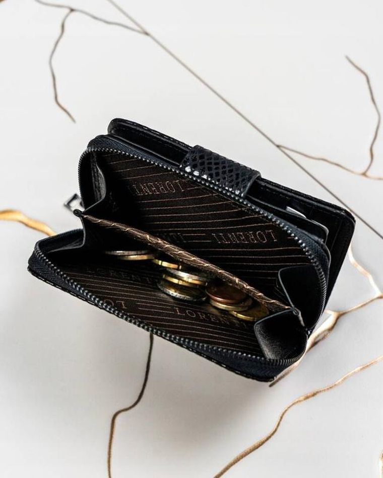 Portfel, czarny, skórzany, Lorenti