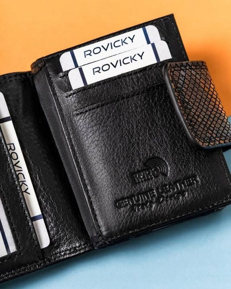 Portfel, czarny, skórzany, Lorenti