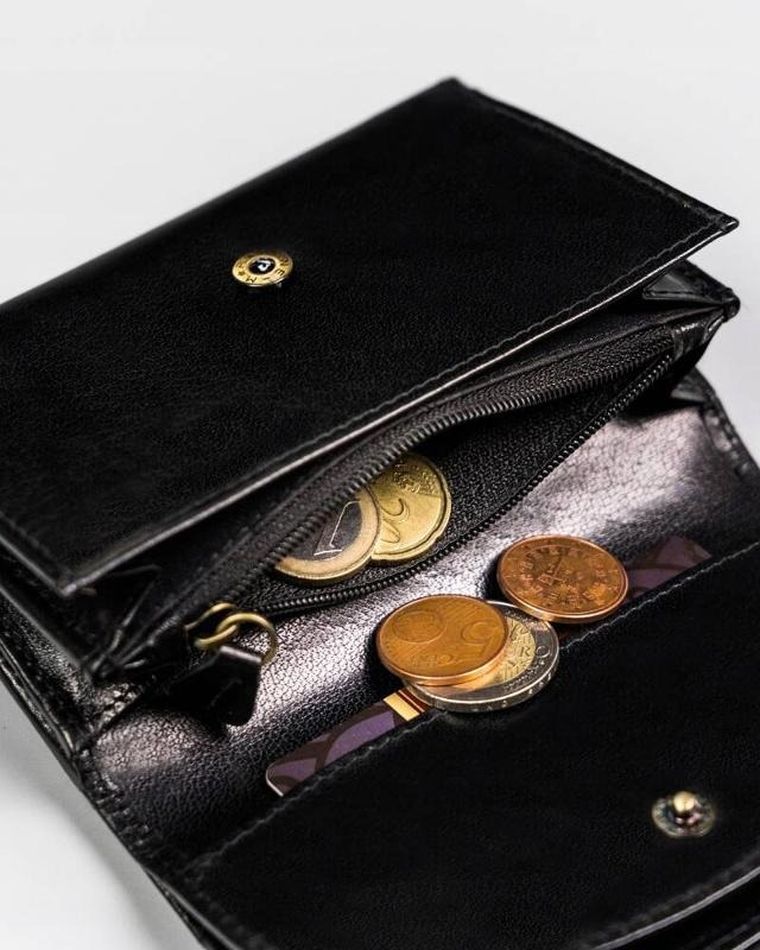 Portfel, czarny, skórzany, Peterson