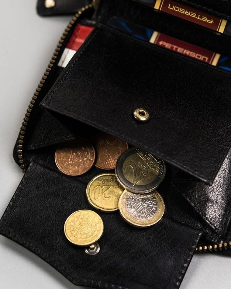 Portfel, czarny, skórzany, Peterson