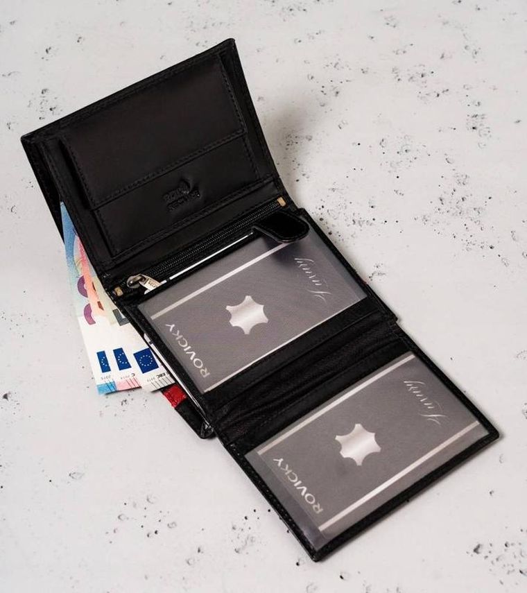 Portfel, czarny, skórzany, Peterson