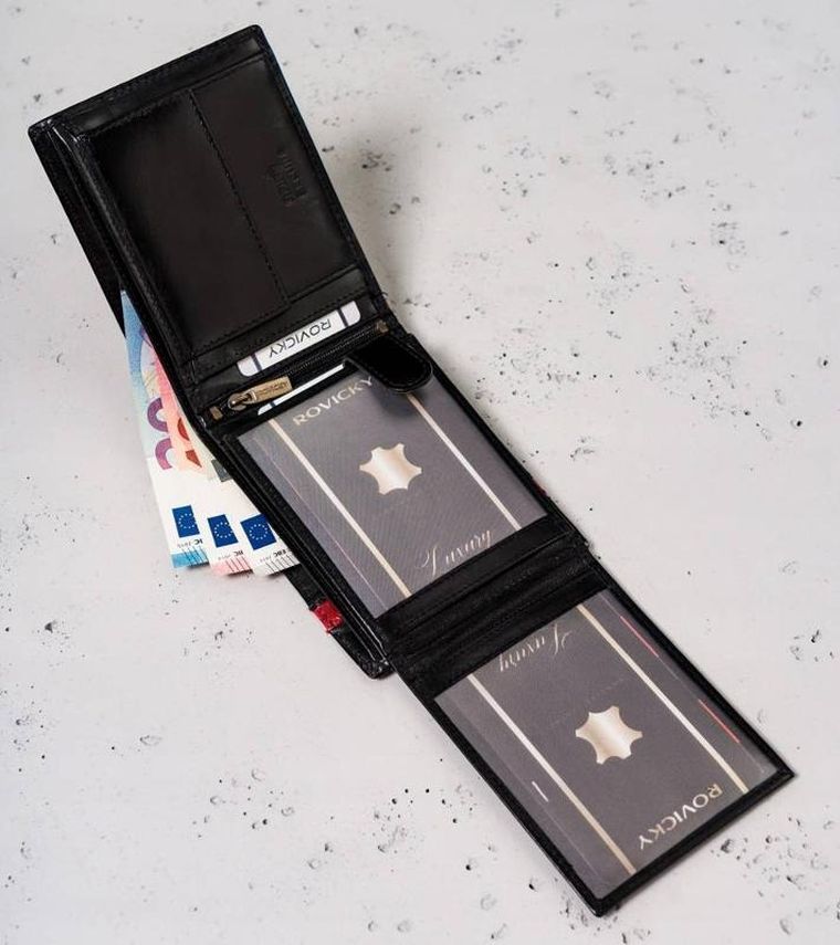 Portfel, czarny, skórzany, Peterson