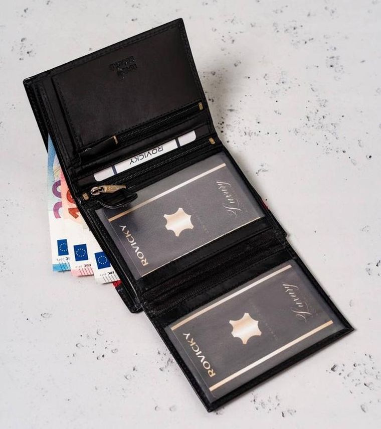 Portfel, czarny, skórzany, Peterson