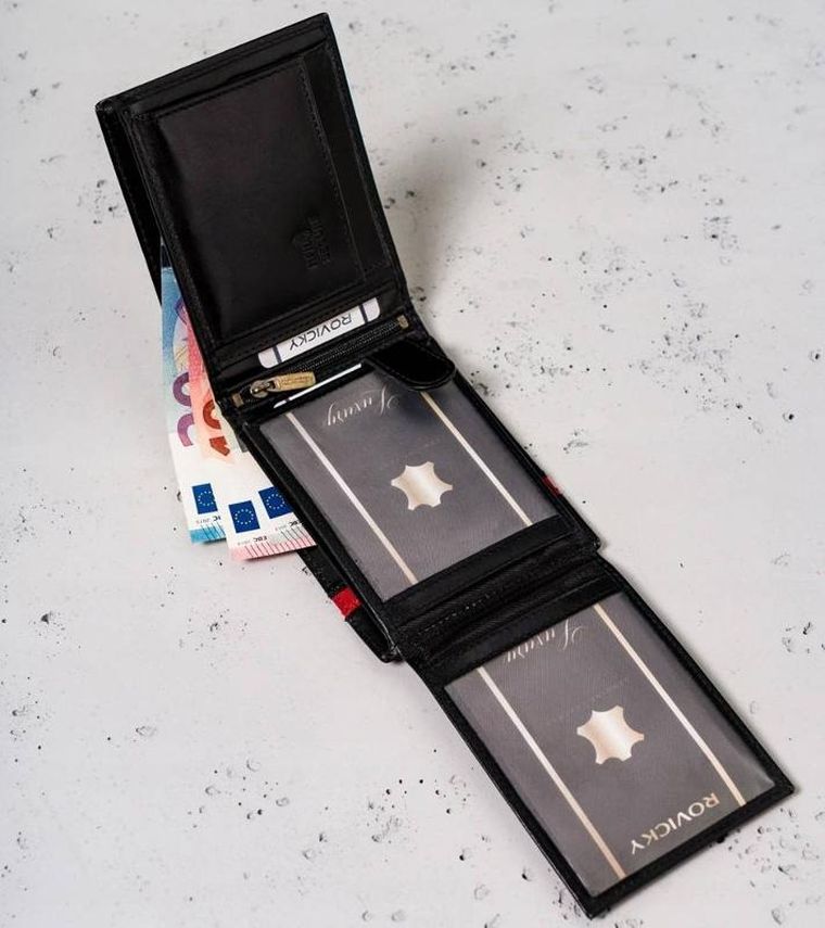 Portfel, czarny, skórzany, Peterson