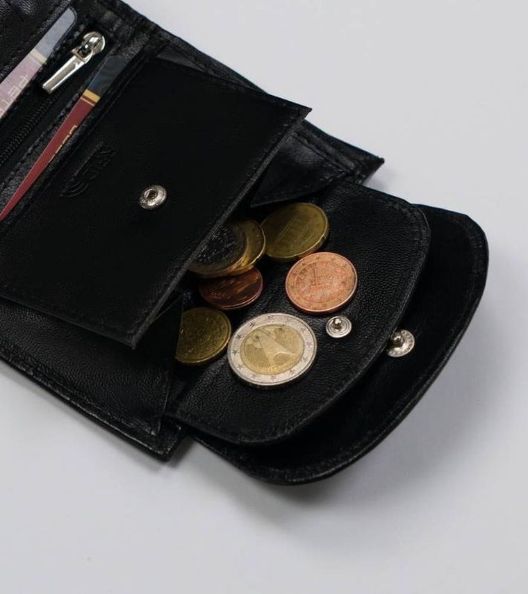 Portfel, czarny, skórzany, Peterson