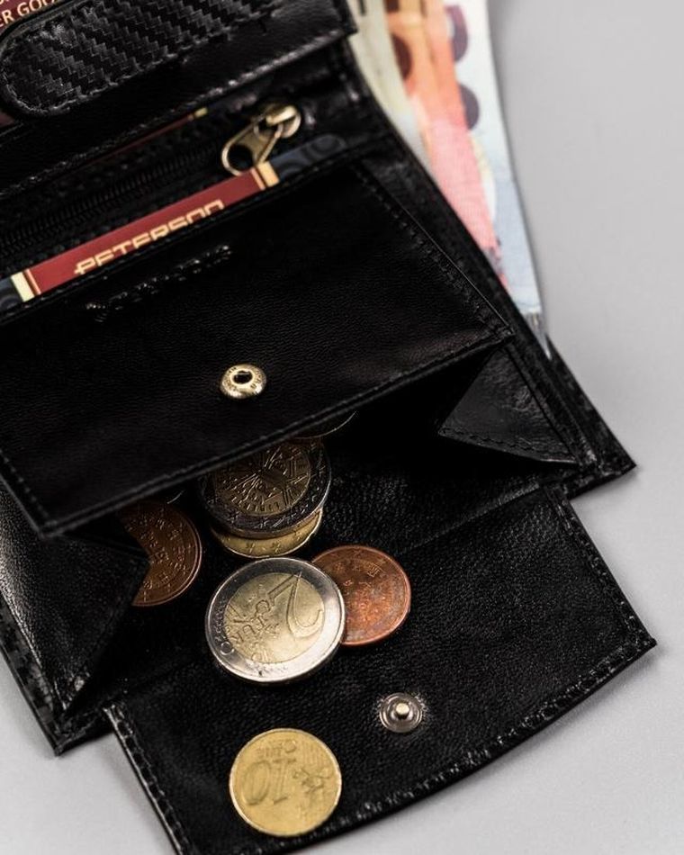 Portfel, czarny, skórzany, Peterson