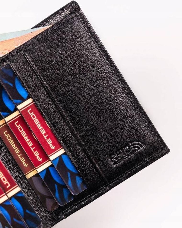 Portfel, czarny, skórzany, Peterson