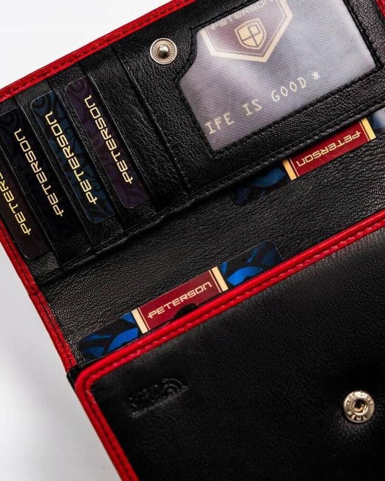 Portfel, czarny, skórzany, Peterson