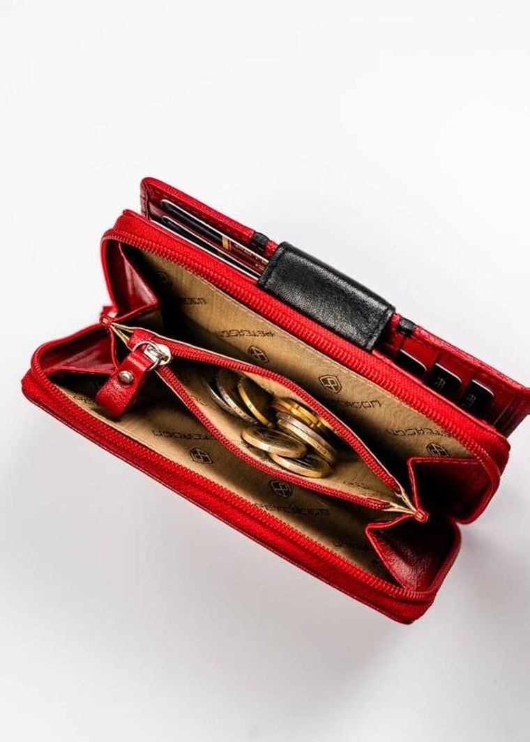 Portfel, czarny, skórzany, Peterson