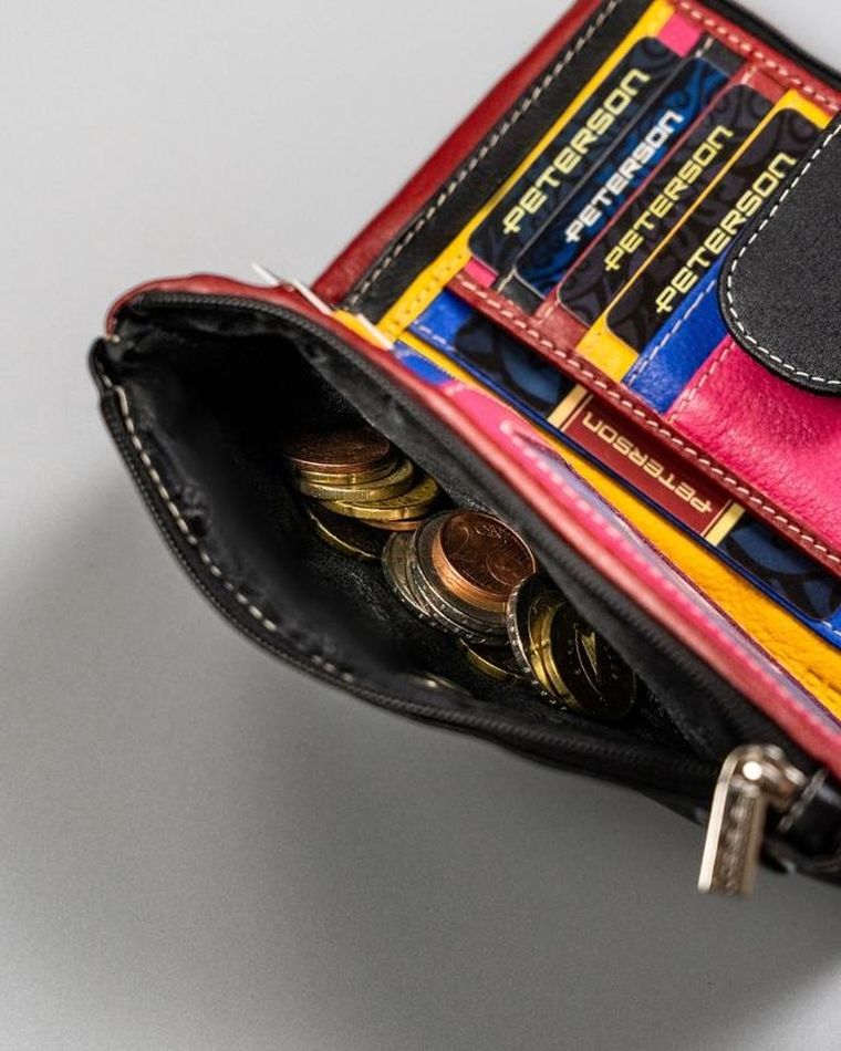 Portfel, czarny, skórzany, Peterson