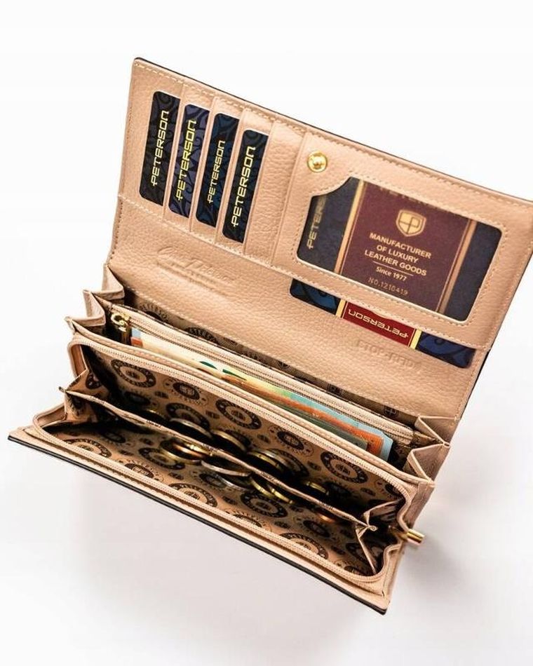 Portfel, czarny, skórzany, Peterson