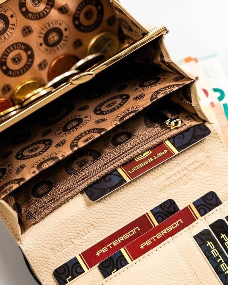 Portfel, czarny, skórzany, Peterson