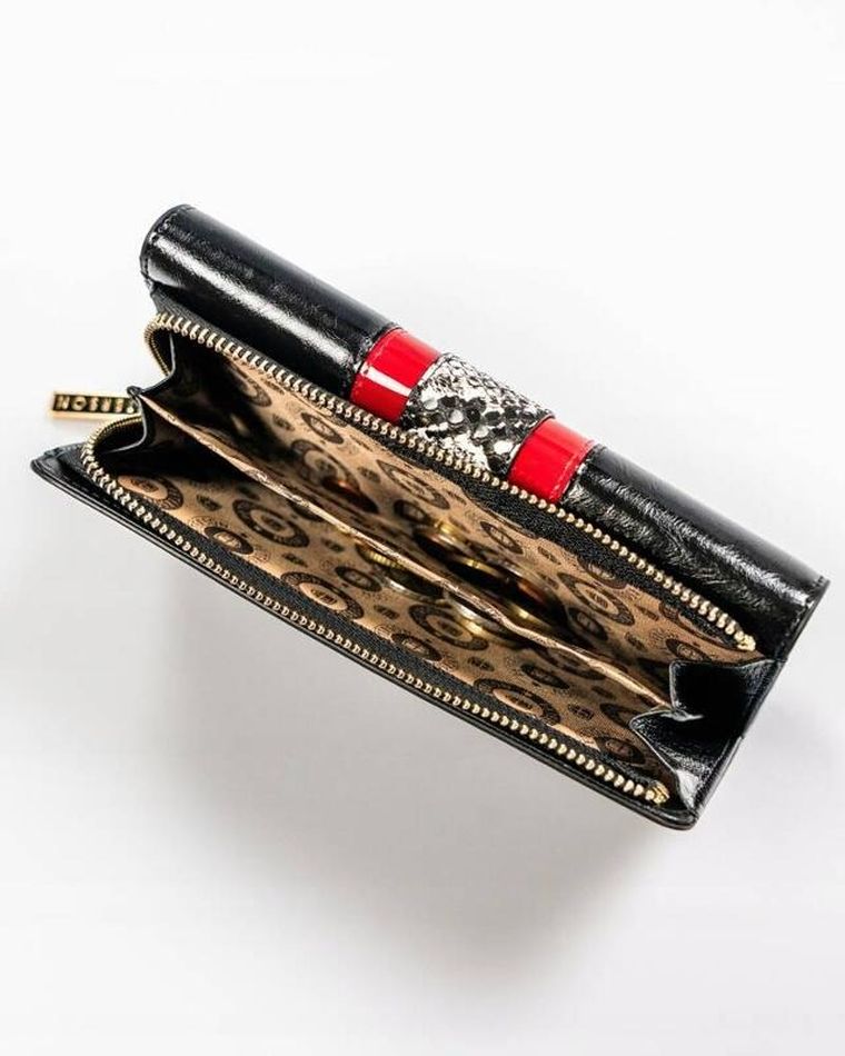 Portfel, czarny, skórzany, Peterson