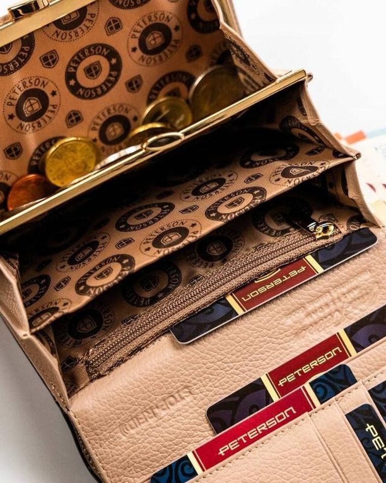 Portfel, czarny, skórzany, Peterson