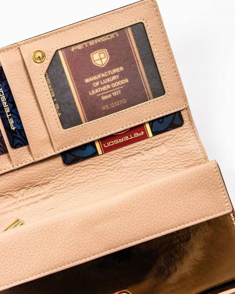 Portfel, czarny, skórzany, Peterson