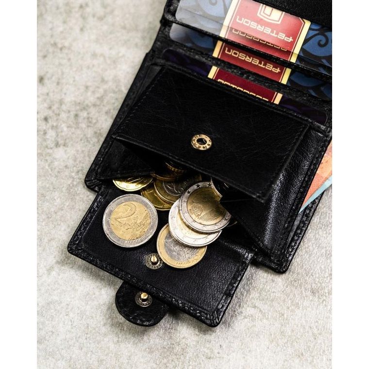 Portfel, czarny, skórzany, Peterson