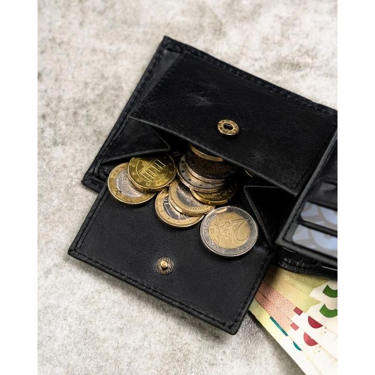 Portfel, czarny, skórzany, Peterson