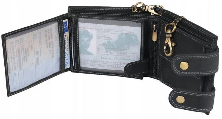 Portfel, czarny, skórzany, RFID, Always Wild