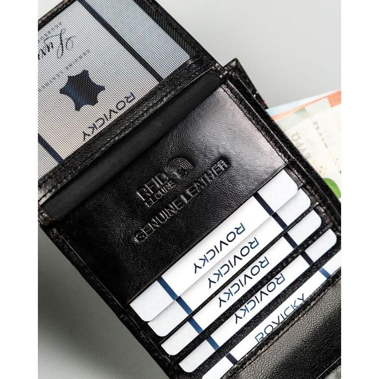 Portfel, czarny, skórzany, RFID, Always Wild