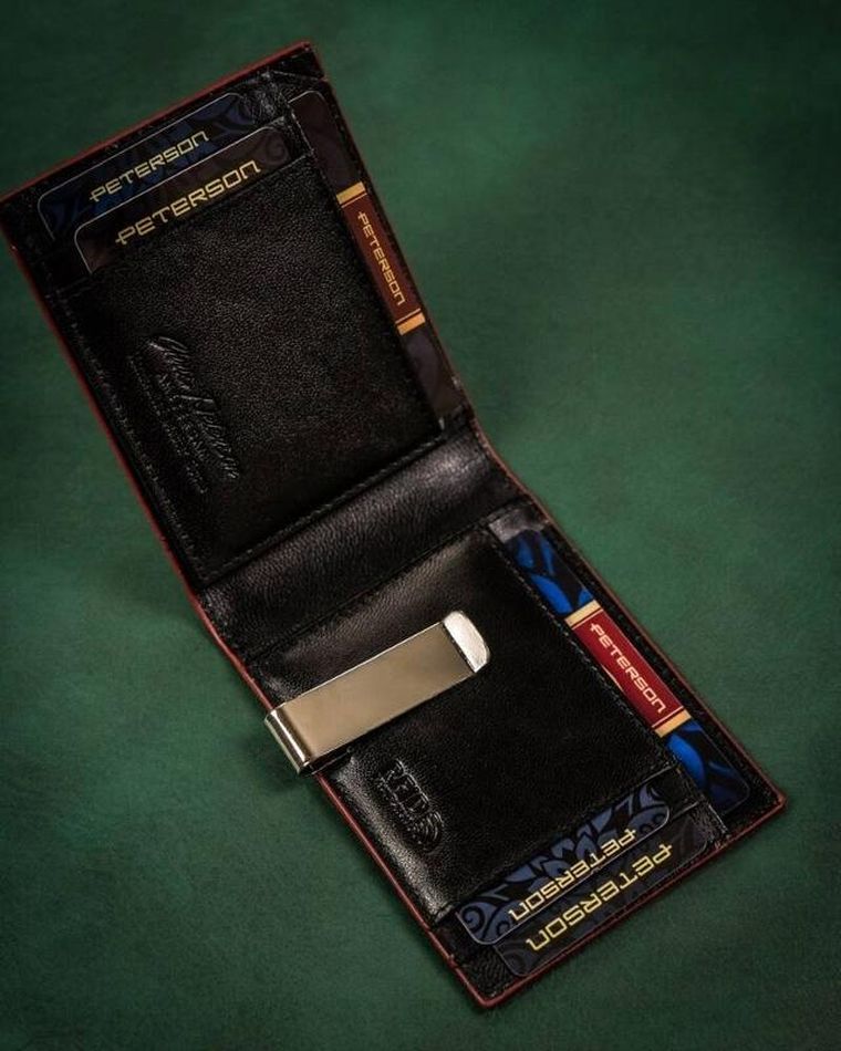 Portfel, czarny, skórzany, RFID, Peterson