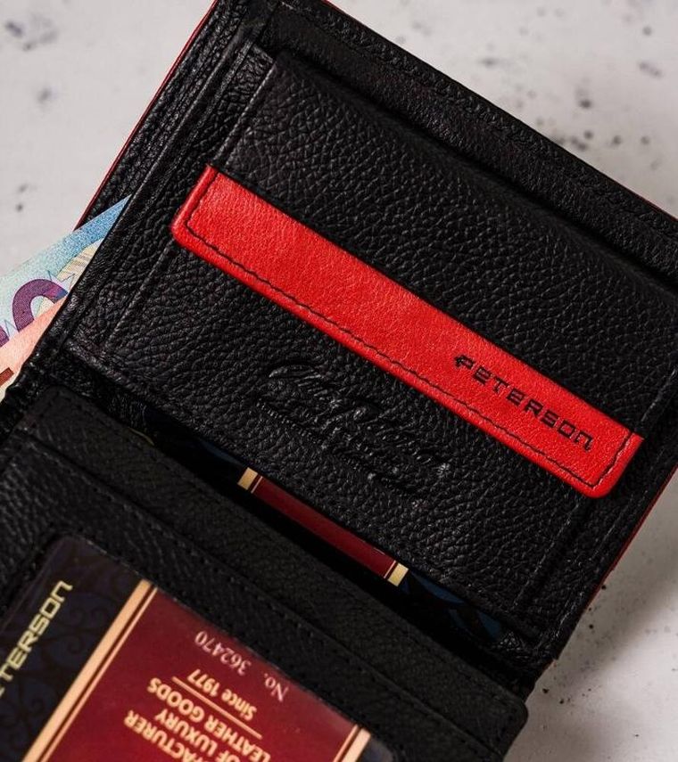 Portfel, czarny, skórzany, RFID, Peterson