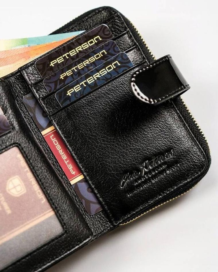 Portfel, czarny, skórzany, RFID, Peterson