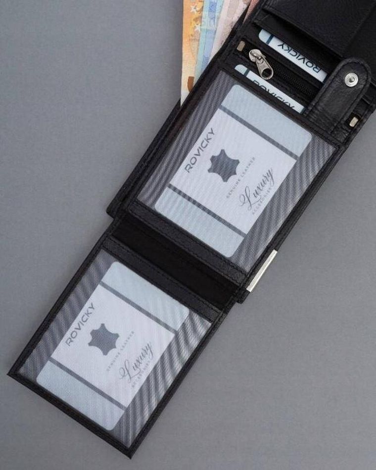 Portfel, czarny, skórzany, RFID, Ronaldo