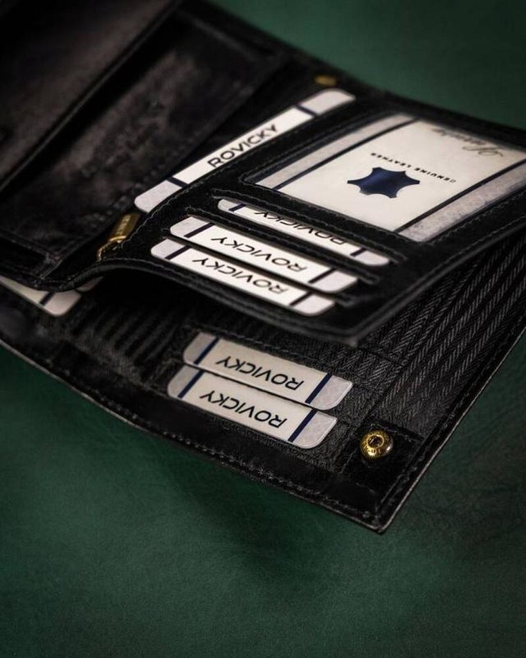 Portfel, czarny, skórzany, RFID, Rovicky