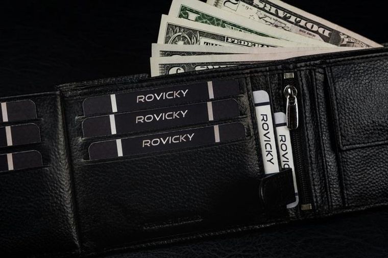 Portfel, czarny, skórzany, Ronaldo