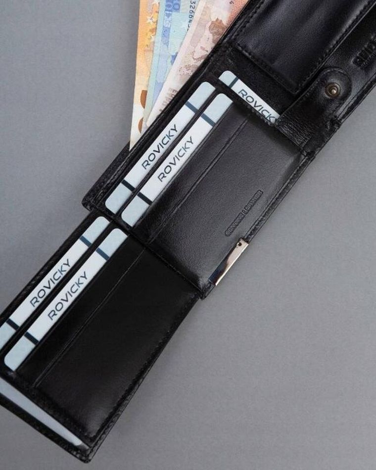 Portfel, czarny, skórzany, Ronaldo