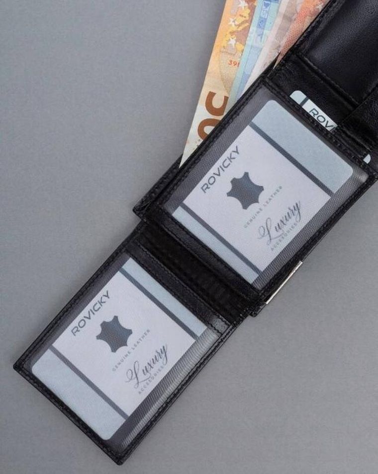 Portfel, czarny, skórzany, Ronaldo