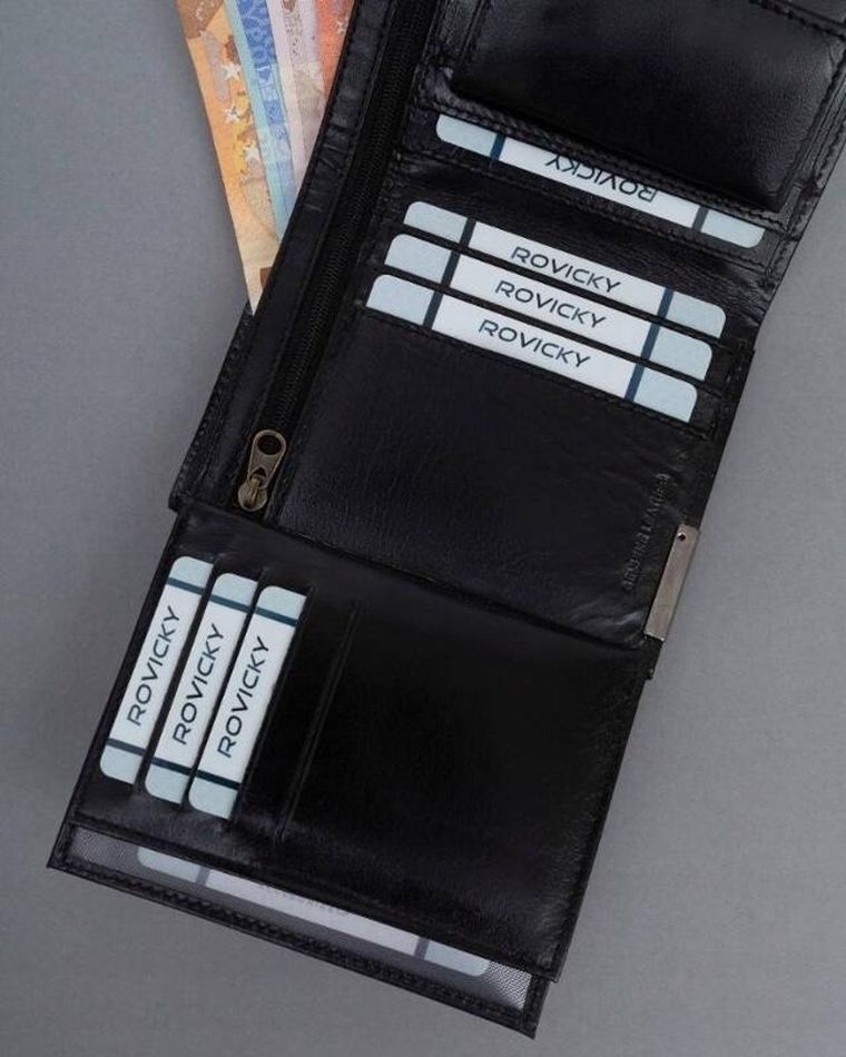 Portfel, czarny, skórzany, Ronaldo