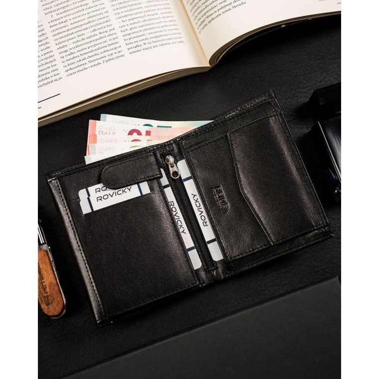 Portfel, czarny, skórzany, Ronaldo