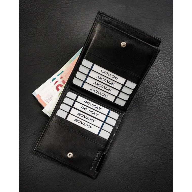 Portfel, czarny, skórzany, Ronaldo