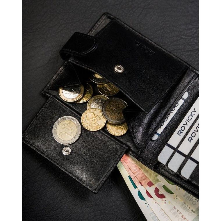 Portfel, czarny, skórzany, Ronaldo