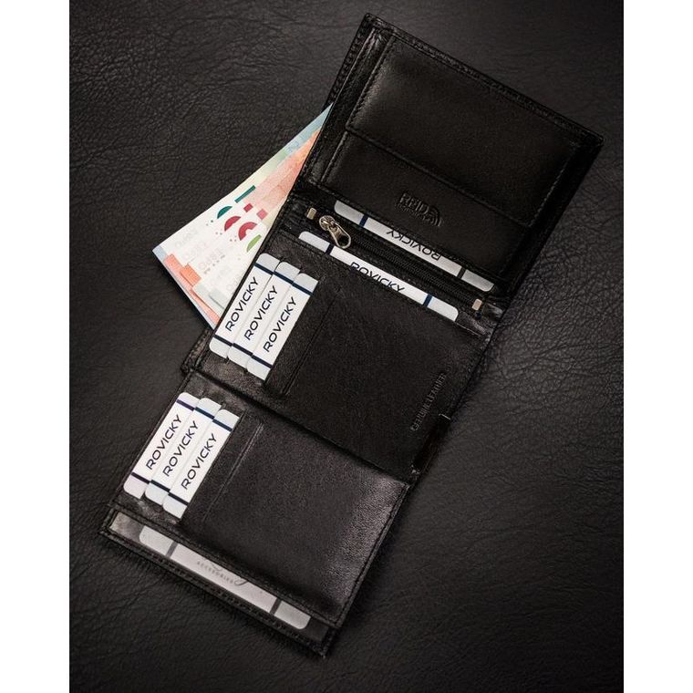 Portfel, czarny, skórzany, Ronaldo