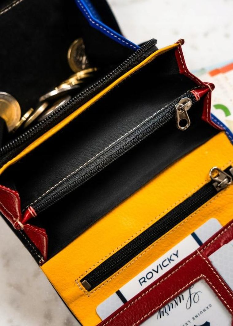 Portfel, czarny, skórzany, Rovicky